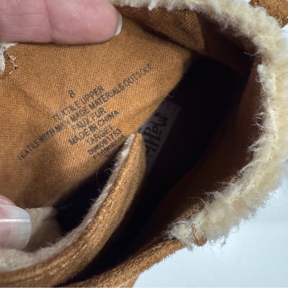 Mad Love Tan Lace Up Wedge Boots - Picture 6 of 7